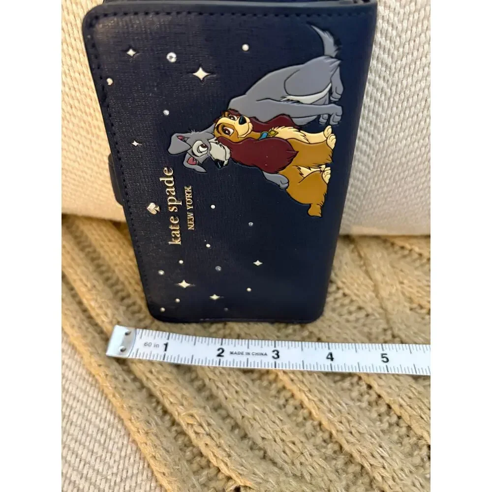 Disney x Kate Spade New York Lady and the Tramp Medium Bifold Wallet Navy - Picture 8 of 8
